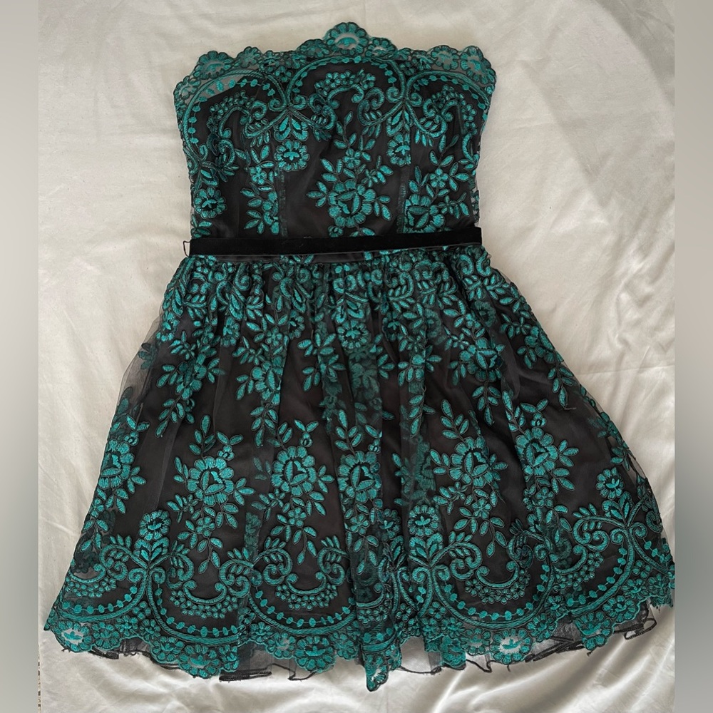 Strapless mini dress